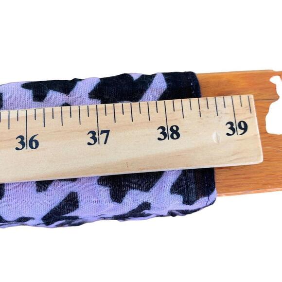 Chic Womens Scarf Green Purple Black White Geometric Shapes Houndstooth 38”x 76” - Picture 5 of 8